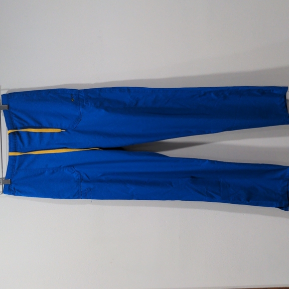Carhartt Women's Force Scrub Bottoms Blue with Yellow Drawstring Size Small - Picture 1 of 6